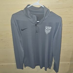 Gray Nike USA Quarter-Zip Pullover